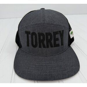 Torrey Pines Snapback‎ Mesh Back Trucker Hat Gray Black OSFA Legendary Golf